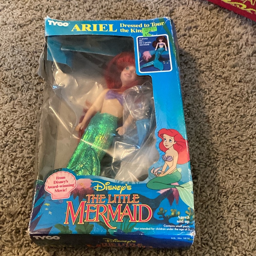 New Disney's The Little Mermaid Ariel Doll - Red Hair, Green Tail